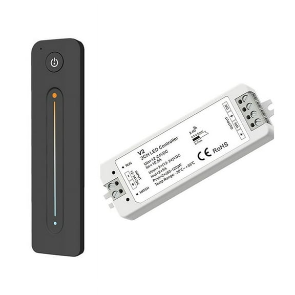 Tuya LED Dimmer with 2.4G Wireless Remote Control 12-24V 2CH Color Temperature Controller LED Strip Controller