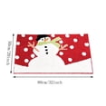 thumbnail image 2 of QISIWOLE Red Christmas Snowman Holiday Floor Mat, Non Slip Absorbent Entryway Rug, 20x32 in Wool-like Fabric Floor Mat, for Christmas Front Door Indoor Decor, 2 of 7