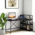 thumbnail image 2 of Patiojoy 59 Inch L-Shaped Computer Desk Large Reversible Corner Desk w/ Open Storage Shelves Space-Saving Writing Study Table PC Laptop Gaming Desk Black, 2 of 10