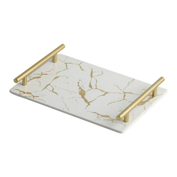 Marbled Road Serving Tray Makeup Jewelry Storage Multipurpose for Kitchen Tableware Bedroom Bathroom Square