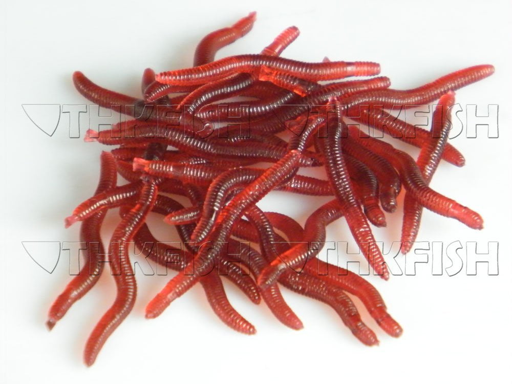 300 pcs Bionic Earthworm Fishing Toys Halloween Toys Saltwater Fishing  Lures Earthworm Casting red Worms for Fishing Swim Bait Outdoor Fishing
