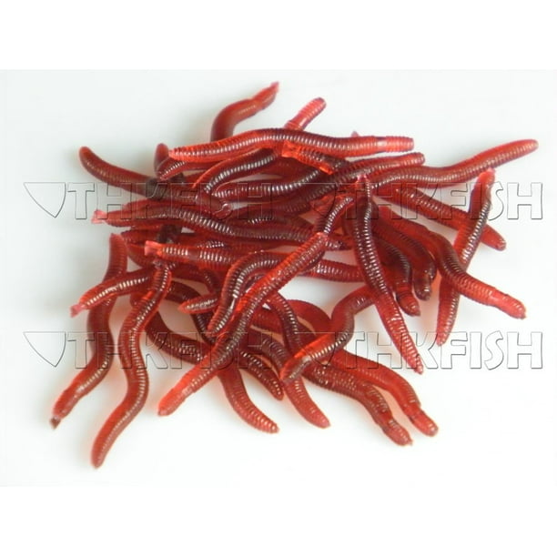 Redcolourful 80pcs Earthworm Red Worms Soft Fishing Lure Baits A