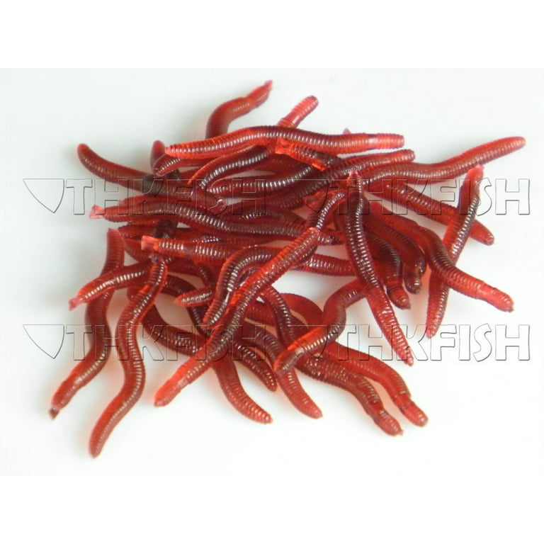 80pcs Earthworm Red Worms Soft Fishing Lure Baits, Other