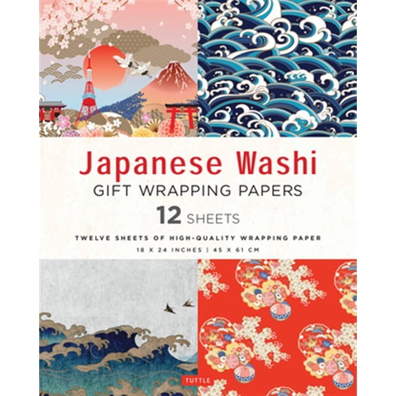 Pre-Owned Japanese Washi Gift Wrapping Papers - 12 Sheets: 18 X 24 Inch (45 X 61 CM) Wrapping Paper (Other)
