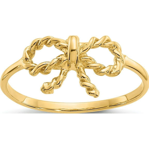 14K Yellow Gold Polished Bow Ring (Size 6) Made In United States k5776