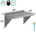 thumbnail image 3 of AmGood 16 in. x 24 in. Stainless Steel Wall Shelf | NSF Certified | Appliance & Equipment Metal Shelving | Kitchen, Restaurant, Garage, Laundry, Utility Room, 3 of 7