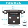thumbnail image 3 of QIANJIA 4 Pack 2 Pairs 1/2 inch Overlay Kitchen Cabinet Hinges,Black Partial Wrap Around Cabinet Door Hinges for Face Frame Cabinet,Self Closing Black Face Mount Cabinet Hardware, 3 of 6