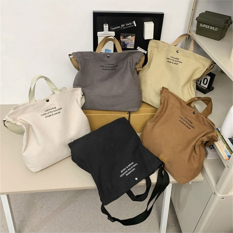 Fashionable Canvas Messenger Bag for School Travel and Daily Use Large Compartment Students Crossbody Handbag Book Bag
