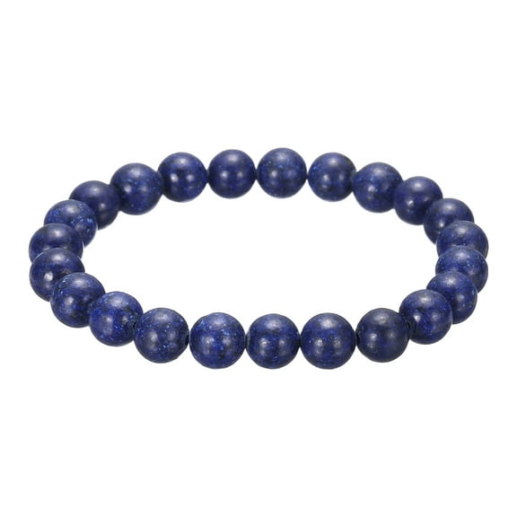 Tiger Eye Obsidian Bracelet 8mm Handmade Crystal Anxiety Prayer Beaded Bracelet for Women and Men, 7.5-7.75 Inch, Drak Blue