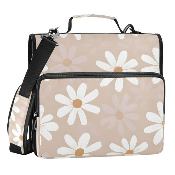 ALAZA Zipper Binder Flower Pattern 3 Ring Trapper Keeper File Folder Organizer Bag