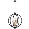 thumbnail image 1 of Dainolite Lustre Rond en Noir et Bronze Karland 6 Light, 1 of 1