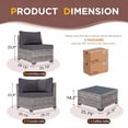 thumbnail image 6 of Omniberg 7 Pieces Outdoor Patio Furniture Sets, All Weather Outdoor Sectional Sofa PE Rattan Wicker Patio Conversation Set with Washable Cushions and Glass Coffee Table, Gray/Dark Gray, 6 of 8