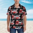 thumbnail image 2 of Fotbe Fire and Rescue Truck Camisa Hawaiana para Hombre Unisex – Camisa Casual de Verano con Botones de Manga Corta de Algodón y Lino,Small, 2 of 7