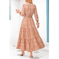 thumbnail image 2 of Vestido PRETTYGARDEN 2025 Floral Naranja Cuello en V Manga Larga XXL, 2 of 4