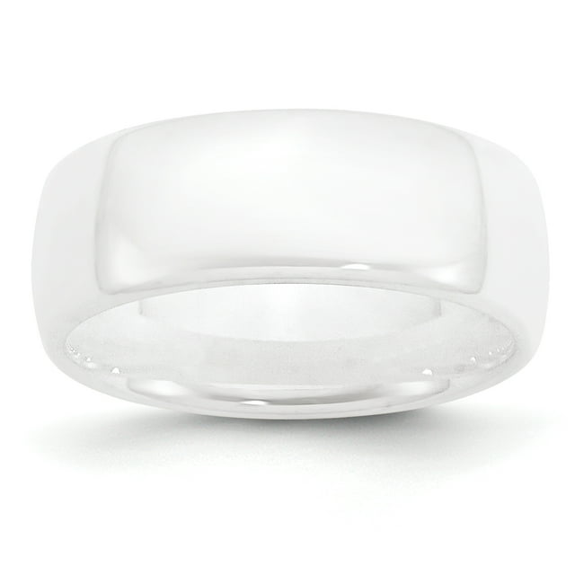 Ceramic White 8mm Polished Band Size 8.5