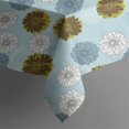 thumbnail image 5 of Geometric Flower and Dahlia Blue Square Tablecloth, Waterproof Wipeable Spillproof Washable Table Cover for Home Kitchen Party and Daily Decor 60"x60", 5 of 6