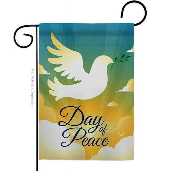 Ornament Collection  13 x 18.5 in. Day of Peace Sweet Life Earth Double-Sided Decorative Vertical Garden Flags - House Decoration Banner Yard Gift