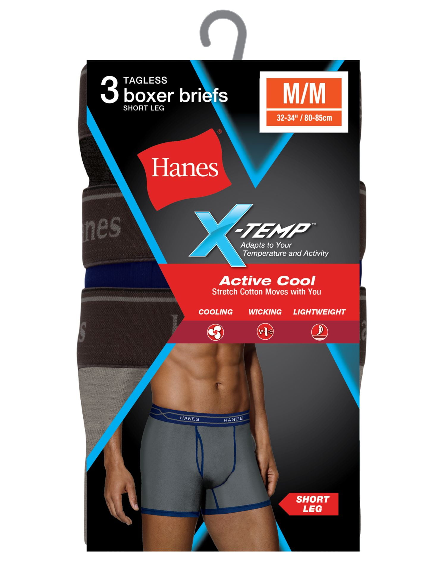 X-Temp Active Cool Short Leg Boxer Briefs 3-Pack - Walmart.com