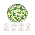 thumbnail image 5 of Kdxio Cartoon Frogs Print Shower Cap for Women,Elastic and Reusable,Double Waterproof Layers Bathing Hat, 5 of 6