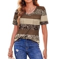 thumbnail image 3 of Fantaslook Blouses for Women Dressy Casual V Neck Pleated Tunic Tops Summer Short Sleeve Boho Shirts, 3 of 6