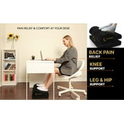 CARTIZMA Ergonomic Memory Foam Footrest with Anti-Slip Base, Black