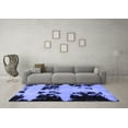 thumbnail image 3 of Ahgly Company Machine Washable Indoor Square Abstract Blue Modern Area Rugs, 4' Square, 3 of 4