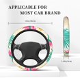 thumbnail image 6 of YFYANG Universal Elastic Colorful Floral Leaf Doodle Car Steering Wheel Cover, Non-Slip Sweat Absorbent, 6 of 8