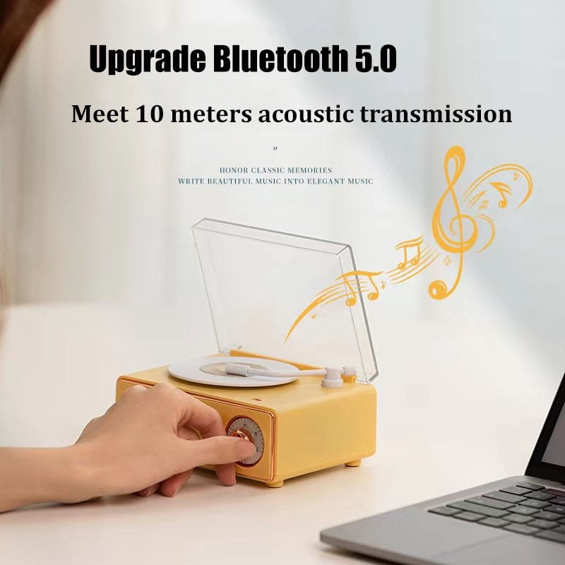 Retro Desktop Bluetooth Speaker, Home Theater Sound Device with FM Radio, CD Playback and USB Function