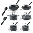 thumbnail image 3 of Cook N Home 12 Piece Nonstick Hard Anodized Cookware Set, Black, 3 of 12