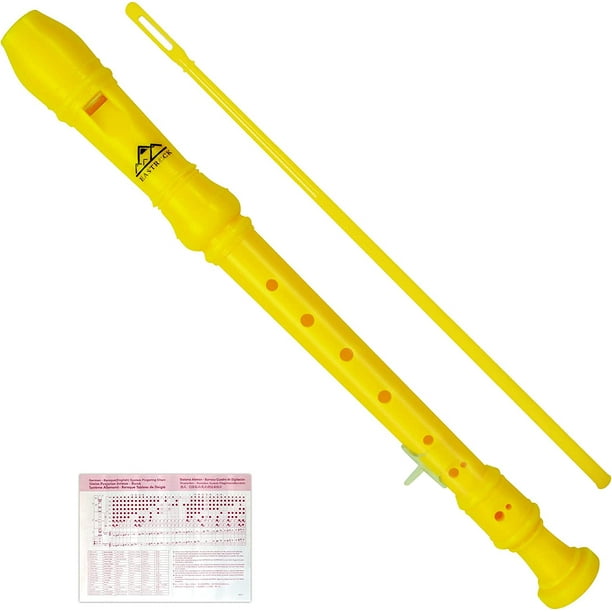 Recorder Instrument German Style Soprano Recorder Yellow 3 Pieces for