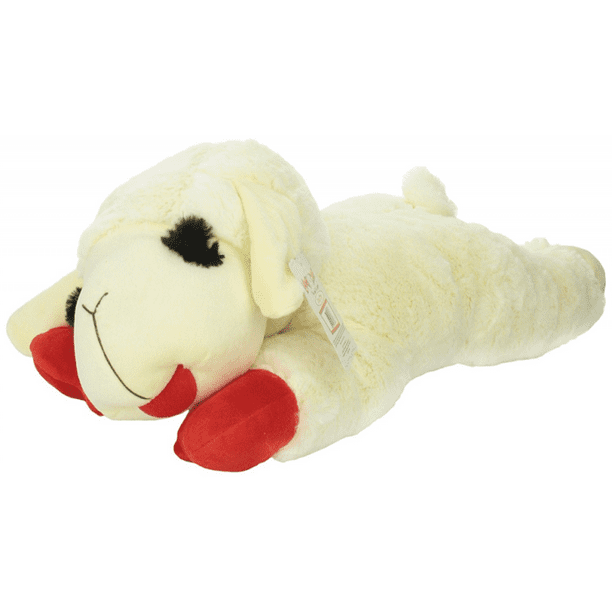 Multipet's Officially Licensed Lamb Chop Jumbo White Plush Dog Toy, 24