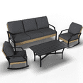 thumbnail image 3 of AECOJOY Outdoor Patio Wicker Furniture Sets On Sale,Rattan Patio Conversation Sets With Rocking Chair For Porch,Dark Grey, 3 of 9