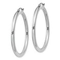 thumbnail image 2 of 925 Sterling Silver Rhodium-plated 3mm Round Hoop Earrings; for Adults and Teens; for Women and Men, 2 of 3