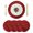 Red, variant on Red Marble Texture Round 15 Inch Placemats Set of 4, Vintage Minimalism Abstract Ombre Art HeatResistant Non Slip Place Mats for Dining Table, Wipeable Braided Kitchen Table Mats for Housewarming