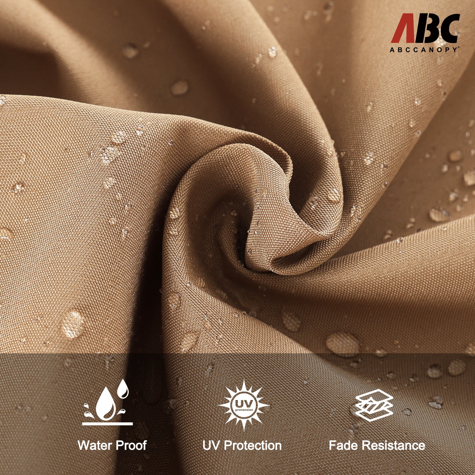 ABCCANOPY 9ft Outdoor Market Hand Push Patio Umbrella,12+Colors, Khaki