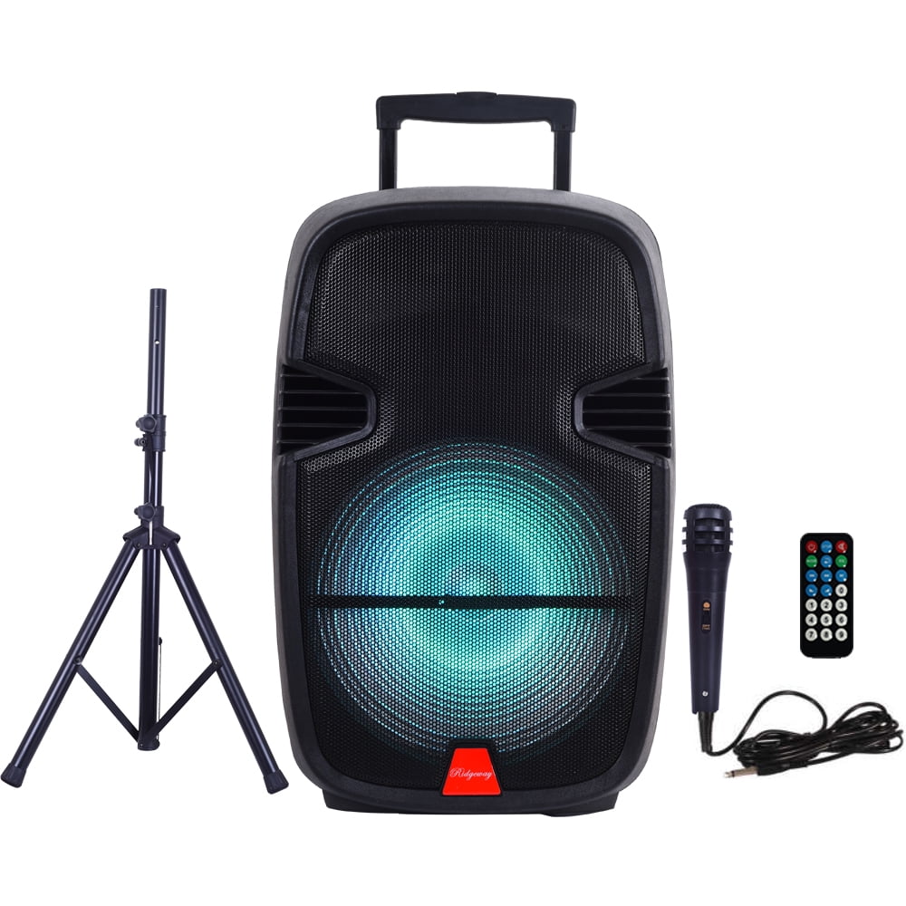 Ridgeway Qs 2715bs Pro 15 Party Dj Karaoke Portable Bt Pa Speaker Ridgeway Qs 2715bs Pro 15 Party Dj Karaoke Portable Bt Pa Speaker With Stand Battery Led Lights Mic Remote Usb Sd Fm Aux Com