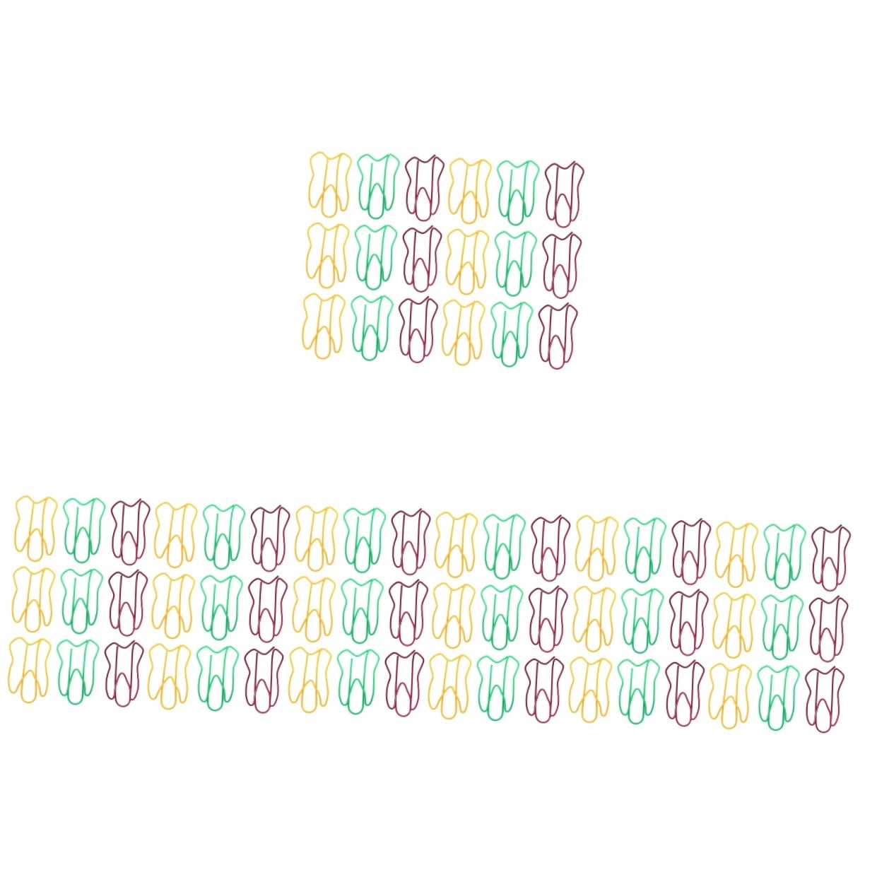 4 Pieces Tooth Shaped Paper Clips Bookmark Creative Paper Clips 4.00X2.40X0.30CM