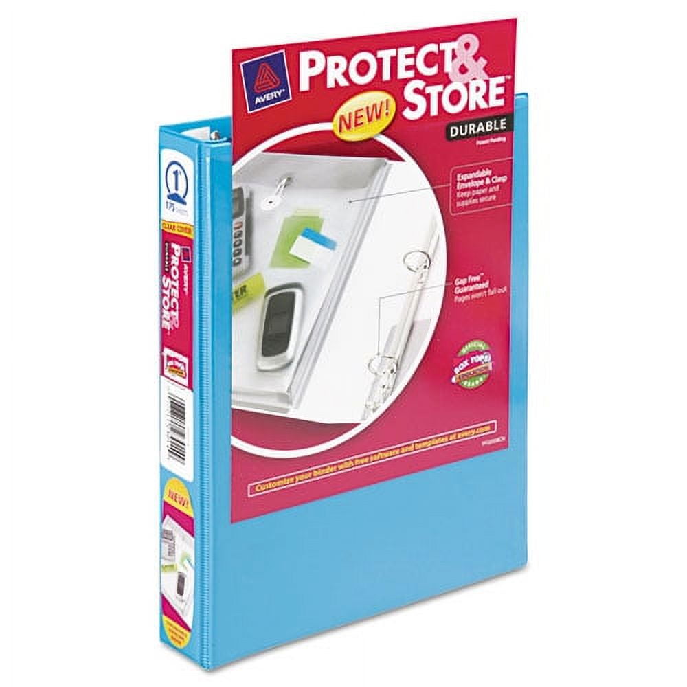"Mini Size Protect And Store View Binder With Round Rings, 3 Rings, 1"" Capacity, 8.5 X 5.5, Blue | Bundle of 2 Each"