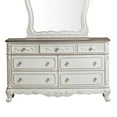 thumbnail image 2 of Miekor Furniture Victorian Style Antique White and Oak Finish Dresser with 7-Drawer Storage 1pc Carving Design Classic Traditional Bedroom Furniture MK8044, 2 of 7