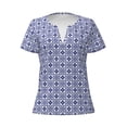 thumbnail image 3 of Naloa Porcelain Chinaware Print T-Shirts Short Sleeve V Neck Tees for Women Fashion Tops Trendy Lightweight Soft Casual Summer Outfits Clothes, 3 of 5