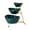 Green, variant on 3 Tier Serving Stand with Bowls, Oval Chip & Dip Serving Bowl Set - Metal Rack for Food Display, Dessert, Appetizer, Party Entertaining, Microwave & Dishwasher Safe