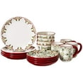 thumbnail image 2 of American Atelier 16-Piece Christmas-Themed Stoneware Dinnerware Set - Green/Red, 2 of 4