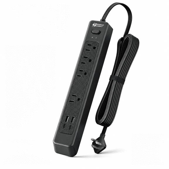 SUPERDANNY 8-in-1 Power Strip Surge Protector Bar, 4 Wide-Spaced Outlet, 2 USB C Ports, 2 USBA Ports, 5FT Long Cable