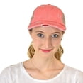 thumbnail image 2 of C.C Ponycap Messy High Bun Ponytail Adjustable Mesh Trucker Baseball Cap Hat, Criss Cross Mesh Coral, 2 of 3