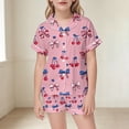 thumbnail image 2 of LPKRT Little Kids Lounge Sets 250Th Anniversary Graphic Short Sleeve Shirt And Shorts Fashionable Casual Matching Clothing Set Pink 5-6 Years, 2 of 4