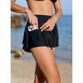 thumbnail image 5 of Womens 2-IN-1 Swim Board Shorts High Waisted Quick Dry Flowy Board Trunks with Pockets, 5 of 7