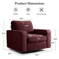 thumbnail image 2 of COOLHUT 360° Swivel Accent Chair Set of 2, 36.2" Wide Accent Chair Armchair, Comfy Upholstered Single Sofa Chair for Living Room and Bedroom, Plum Purple, 2 of 11