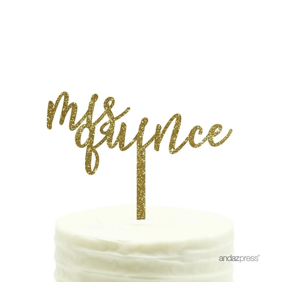 Gold Glitter Acrylic Mis Quince, Sweet 15 Birthday Cake Topper