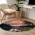 thumbnail image 6 of Deer Forest Round Rug 3.3ft Washable Circle Entryway Rugs Non Slip Modern Art Elk Trees Area Rug Indoor Floor Carpet for Bedroom Kitchen Living Room Home Office Dining Room Nursery, 6 of 7