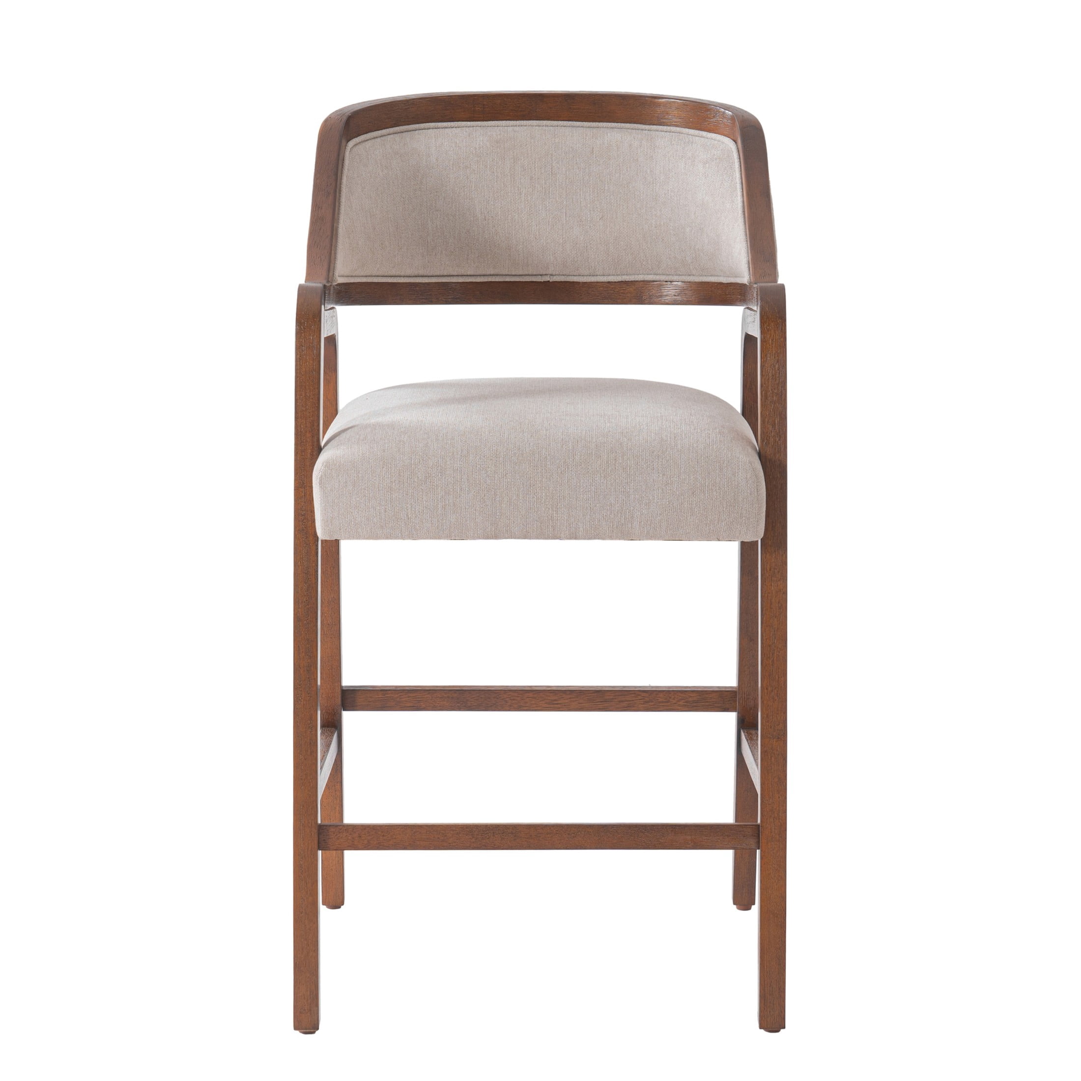 Christopher Knight Home Modern Upholstered Counter Stools, Rubberwood Frame, Walnut, Set of 2